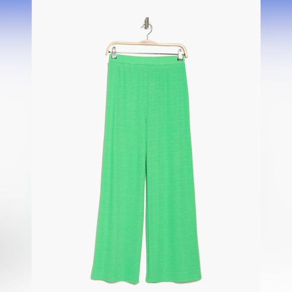 Peach Netta Shimmer High Waist Wide Leg Pants Women’s Size Medium- Green - Picture 3 of 10